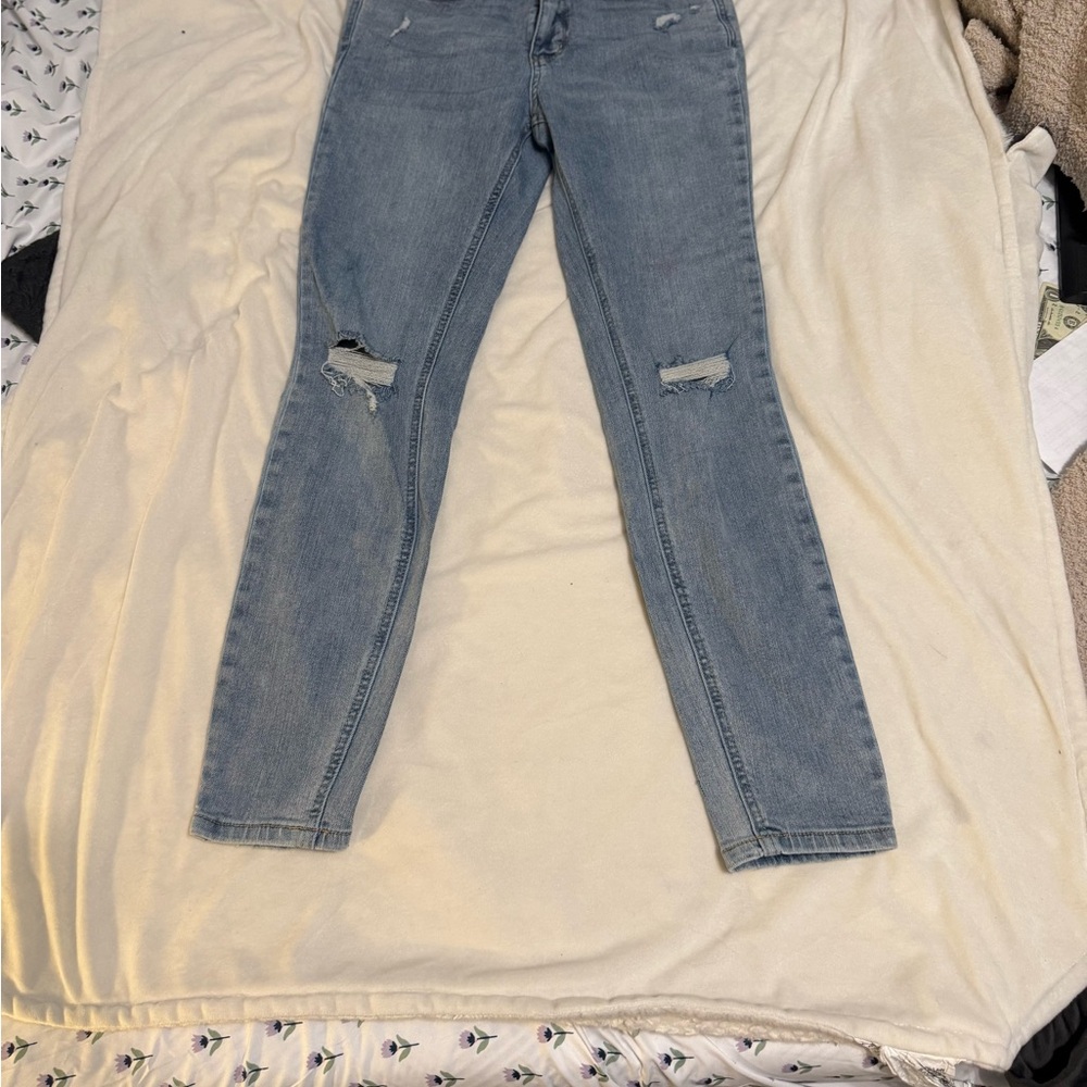 Judy Blue Light Blue Distressed Skinny Jeans